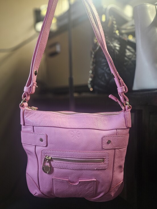 Isaac Mizrahi Handbags - Isaac Mizrahi Live Pink Leather Crossbody Bag